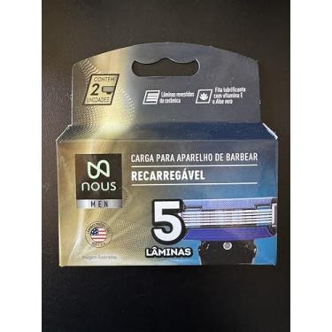 Imagem de Aparelho de Barbear Recarregável, 5 Lâminas, Aloe Vera e Vitamina E, Cabeça Articulada, Sistema de Lubrificação