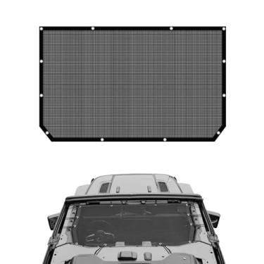 Imagem de Cobertura superior de proteção solar JL de telhado de malha para Jeep Wrangler JL JLU 4XE 4 portas 2018-2023, proteção UV e redução de calor, persiana de poliéster durável 2/4 portas preta