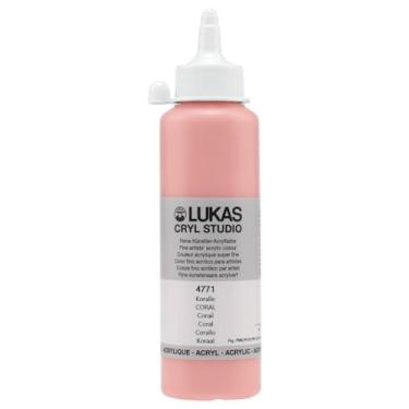 Imagem de Lukas CRYL Studio Tinta acrílica para artista, coral, frasco de 250 ml - Tintas acrílicas de alto pigmento para pintura em tela, trabalhos em grande escala - Viscosidade média, mistura de água