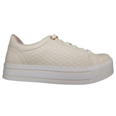 Imagem de Tenis Casual Feminino Via Marte Plataforma Conforto 010-013, Creme, 38