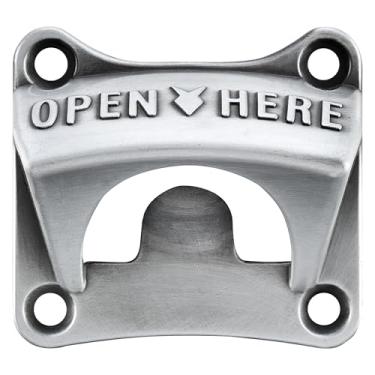 Imagem de Luwanburg Abridor quadrado de tampa de garrafa de cerveja montado na parede prata antiga