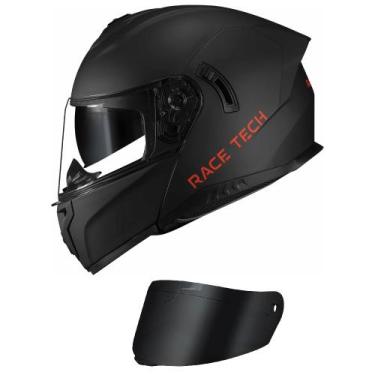 Imagem de Capacete Race Tech Signal Monocolor Preto Fosco Mais Viseira Fumê, 58