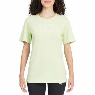Imagem de PUMA Womens Boyfriend Logo Tee Shirt (Green, Medium)
