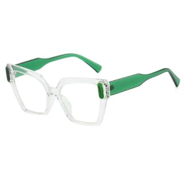 Imagem de HCPIHF Óculos de sol grandes e luxuosos, moda feminina, gradiente, masculino, punk, óculos de sol, uv (transparente)