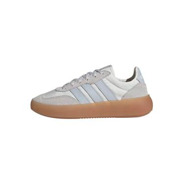 Imagem de adidas Tênis infantil unissex Barreda Decode elástico de renda e alça, Branco/azul halo/cinza, 10.5 Little Kid