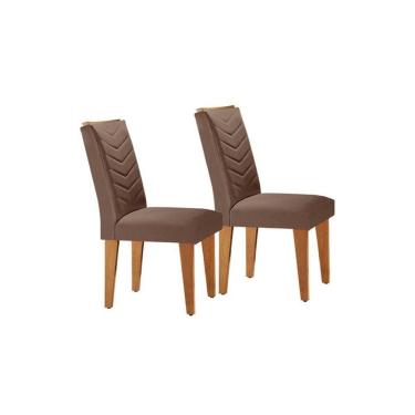 Imagem de Cadeira Sala de Jantar Londrina Kit 2 Un Imbuia/Veludo Capuccino - Rufato