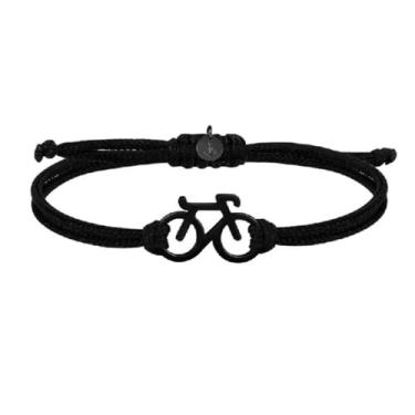 Imagem de Pulseira de bicicleta moderna personalizada esportes ciclismo periferia pulseira pingente rosa acessórios de joias de bicicleta presente para casal, One Size, Nylon, Ágata