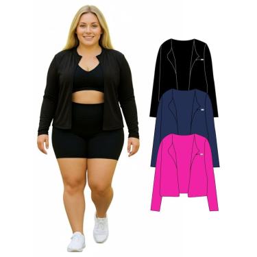 Imagem de Kit 3 Casacos Camisas Sem Zíper Proteção UV FPU50 Plus Size-Feminino