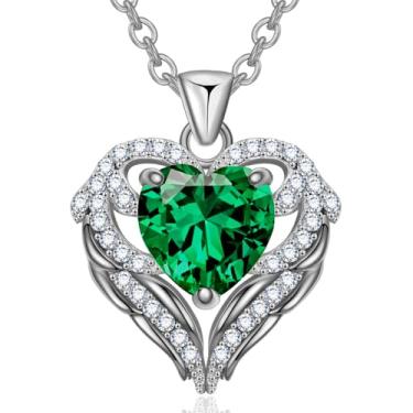 Imagem de Colares com pingente de cristal de pedra do mês de nascimento para mulheres, presente de aniversário dos namorados, dia das mães, colar de namorada, joia de coração de filha, aniversário para ela, ON