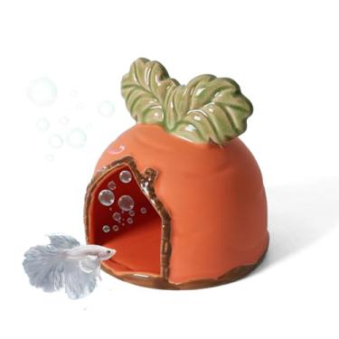 Imagem de Deapeey Decoração de aquário Caverna Betta Peixe Acessórios de Aquário Ornamentos Escondidos Caverna Cenoura Casa Esconderijo para Camarão Cichlido, Caranguejo Eremita, Polvo Oculto para Tanque