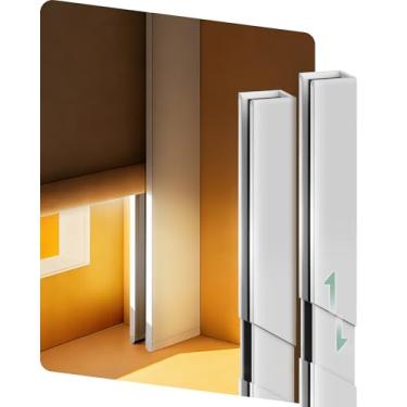 Imagem de Yoolax Acessórios de rolo bloqueador de luz de alumínio ajustável, tiras de bloqueio em forma de U para persianas, cortinas de janela trilhos laterais (70 cm - 130 cm, branco, 2 peças)