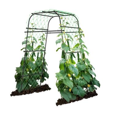 Imagem de AlisisFores Treliça de planta de arco de jardim para plantas trepadeiras ao ar livre, treliça de pepino para cama elevada, metal de uva, treliça de árvore suporte de plantas vegetais de flores, tomate