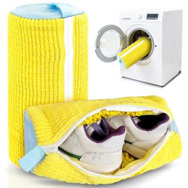 Imagem de Bolsa para máquina de lavar sapatos, bolsa de lavanderia para lavadora e secadora, reutilizável, 2 peças, sacos de limpeza de sapatos para tênis, máquina de limpeza profunda de 360° para todos os