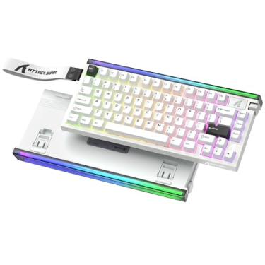 Imagem de ATTACK SHARK R85 HE Teclado mecânico para jogos com fio,sensor Hall Effect de 75%,resposta rápida RGB, taxa de polling de 8K,precisão RT de 0,05 mm,latência de 0,08 ms,switches magnéticos(Star White)