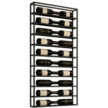 Imagem de Adega de Vinhos 22 Garrafas Industrial Suspensa Metalon Preta - Maclav