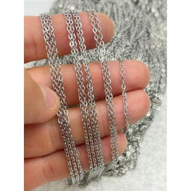 Imagem de Corrente de Aço Inox Diamantada 0,50mm - 1 Metro - Não Escurece - no-b