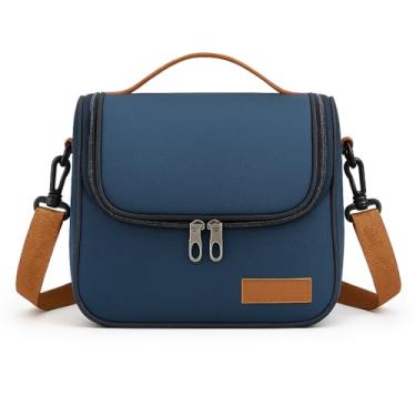Imagem de Bolsa Térmica Lancheira Refeição Marmita com Alça Ajustável e Isolamento Interno Conserva Temperatura Frio e Quente – Compacta, Leve e Unissex (AZUL)