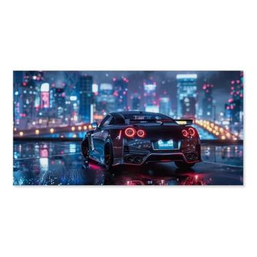 Imagem de HouLaiZhe R35 Esportes Noite Chuvosa Neon Posters Tela Estética Decoração de Quarto Pintura de Parede Impressões Sala de Galeria Decoração de Parede para Quarto Sala de Estar Escritório 24 x 48