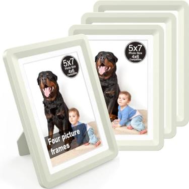 Imagem de vilkok Porta-retrato com tapete de 12 x 17 cm, instalação em 5 segundos sem ferramentas, molduras de design de segurança sem metal, molduras leves vêm em 8 cores para decoração de casa, casamento e