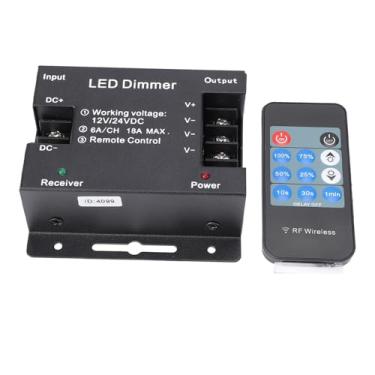 Imagem de Garosa Dimmer LED Remoto Sem Fio RF, Controlador de Brilho PWM Com Função de Temporizador para Faixas de Luz LED 12V-24V, Iluminação Ajustável para Leitura e Ambiente No Quarto