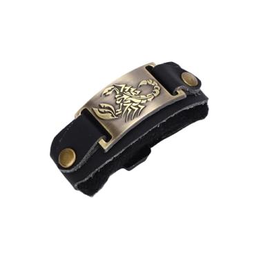 Imagem de SUNGOOYUE Correia de Mudo de Guitarra, Baixo Acústico de Couro PU Elimina Amortecedor de Cordas de Feedback para Prática de Guitarra de 6 e 7 Cordas (Escorpião Negro)