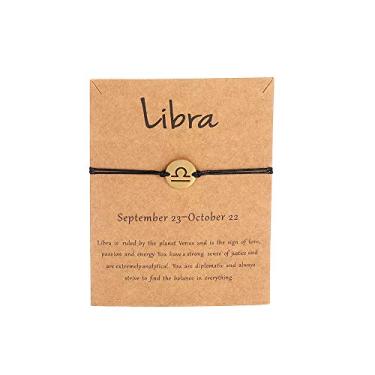 Imagem de Pulseira do zodíaco para mulheres, joias de constação, signo de astrologia, câncer, leão, virgem, ajustável, pulseira moderna, signo de estrela, presentes, Medium, Latão, Sem Pedra Preciosa