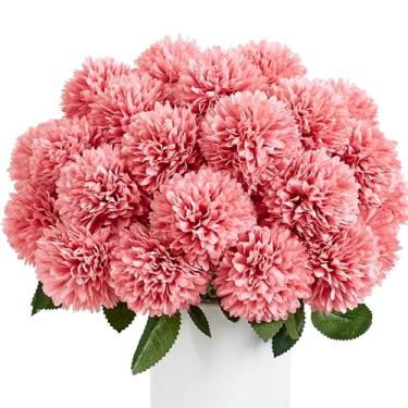 Imagem de SITUMEIZI 12 peças flores artificiais rosa crisântemos flores flores falsas mães seda para casamento casa cozinha decoração arranjo floral