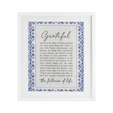 Imagem de Stupell Industries Gratitude Unlocks Fullness Of Life Impressão emoldurada branca sob vidro, design por Lettered and Lined, 40 x 33