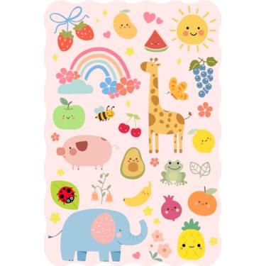 Imagem de Installer Tapete infantil lavável 15 x 23 cm - tapete de animal fofo para quarto de criança, tapete antiderrapante para quarto de crianças, ondulado baixo e tapete fácil de cuidar para áreas de alto
