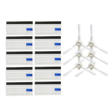 Imagem de Kit de peças de reposição 3 em 1 - Escova de rolo + Escova lateral + Filtro HEPA, compatível com o aspirador robô Tefal Rowenta X-plorer Serie 75 RG7687 RR7687WH.(Light yellow)