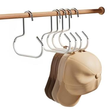 Imagem de Cabide multifuncional de aço inoxidável para pendurar chapéus, cachecóis e roupas íntimas(Branco-Kit 5)