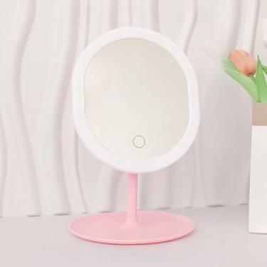 Imagem de CWPJUNDGP Espelho de LED com espelho de luz para espelho de mesa de dormitório