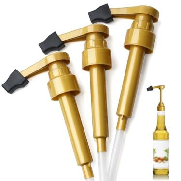 Imagem de Bomba de xarope de café para garrafa de 750 ml – Pacote com 3 bombas dispensadoras de xarope compatíveis com garrafas de vidro Monin – sem entupimento, distribuição precisa, inclui 3 tampas de ponta