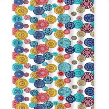 Imagem de Cortina para box de banheiro com mandala estampada,artistica e vibrante