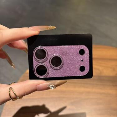 Imagem de Capa protetora para câmera de cobertura completa com pérola brilhante, para iPhone 17 Pro/17 Pro Max, para 17 lentes de vidro temperado capa traseira (roxo, para 17 PorMax)
