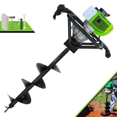 Imagem de Trado Motorizado À Gasolina Menegotti MPS52 2T 52cc 1,8HP 9.000rpm Perfurador de Solo Completo Com Broca 80x20cm