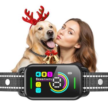 Imagem de Coleira para latidos para cães grandes, médios e pequenos - Smart AI 1S Stop Barking, dispositivo antilatido e coleira de treinamento de cães com bip, vibração e sensibilidade de 8 níveis, IP67