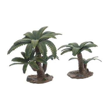 Imagem de jojofuny 2 modelos em miniatura de coqueiros e cicadáceas para decoração em escala arquitetônica, acessórios de paisagem tropical artificial para artesanato e decorações de festa