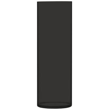 Imagem de Vasos cilíndricos decorativos de cor sólida preta para flores, vaso alto, plástico, impressão personalizada, decoração de casa, sala de estar, 30 cm x 9,9 cm