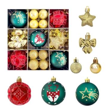 Imagem de Sclmgo Conjunto de 35 Pingentes Decorativos de Natal: E Laços, Ideais para Decorar árvores de Natal, Fazer Enfeites Natalinos Artesanais para O Dia, Vermelho Ouro Verde, Tamanho real