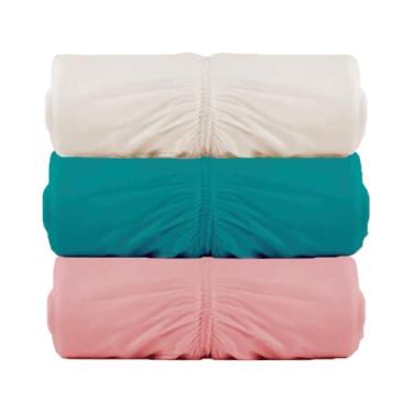 Imagem de Kit 3 Lençóis Malha Solteiro com Elastico Vivaldi - Fio 30/1 Penteado - 100% Algodao (Kit 9)