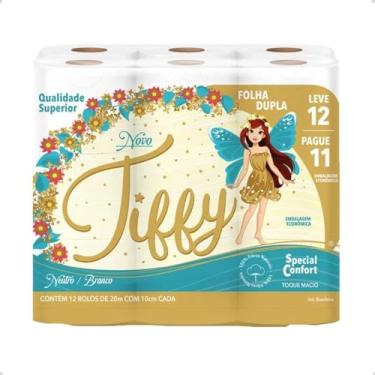 Imagem de Tiffy Papel Higiênico, Folha Dupla, 20 Metros, Rolo 12 Leve 12 Pague 11