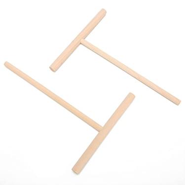 Imagem de Generic Espátula de Crepe Durável do Espalhador de Massa de Panqueca de Madeira para Uso na Cozinha, 2 Peças Em Forma de T e Fácil de Limpar para Cozinhar Em Casa