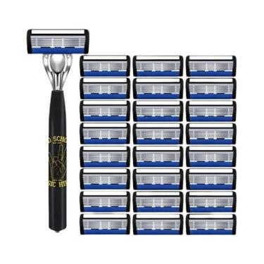 Imagem de Aparelho De Barbear Manual Masculino De Aço Inoxidável Com 6 Camadas, 