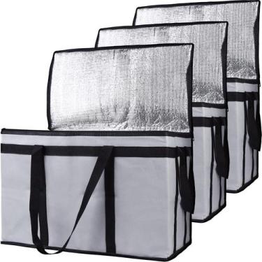 Imagem de Bolsa isolada para entrega de alimentos Bodaon XXX-Large Grey, pacote 