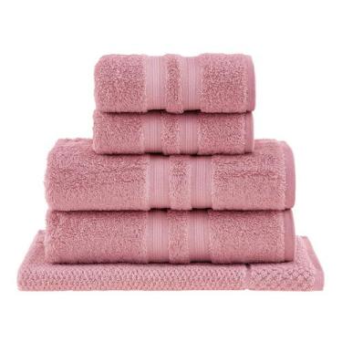 Imagem de Kit Jogo De Toalhas Buddemeyer 5 Peças Algodão Egipcio Banho Rosto e P