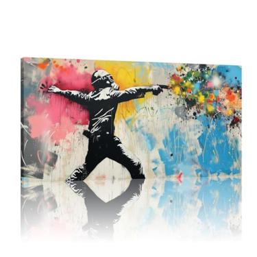 Imagem de Banksy Posters and Prints, Banksy Canvas Wall Art Grande, Banksy Art Wall Decor Canvas, Banksy Extra Large Wall Art Print - (40x80cm)40.6x81.3 cm sem moldura