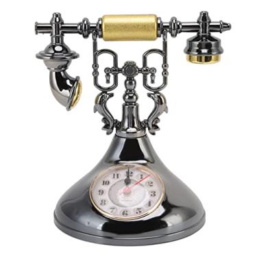 Imagem de Despertador de telefone vintage, decoração elegante em forma de telefone retrô para casa, café, escritório (YF020-1)