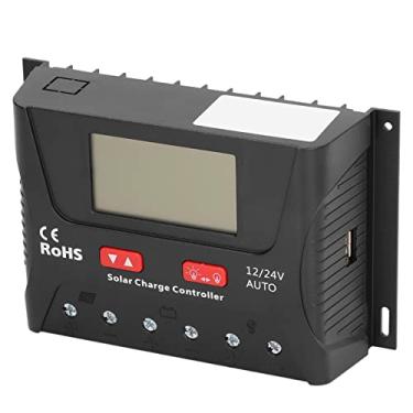 Imagem de Acouto Controlador Solar Avançado Com Display LCD, Regulador PWM 40A 12V/24V para Gerenciamento Eficiente de Bateria e Monitoramento Fácil de Usar