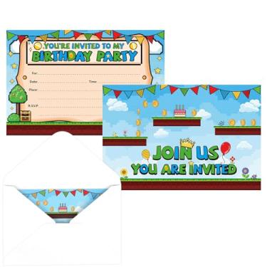 Imagem de 16un Cartões de Convite Aniversário com Desenho Animado, Tema Irmãos com Envelope Lembrancinhas Divertidas de Festa Impressão Dupla Face Ideais para Crianças